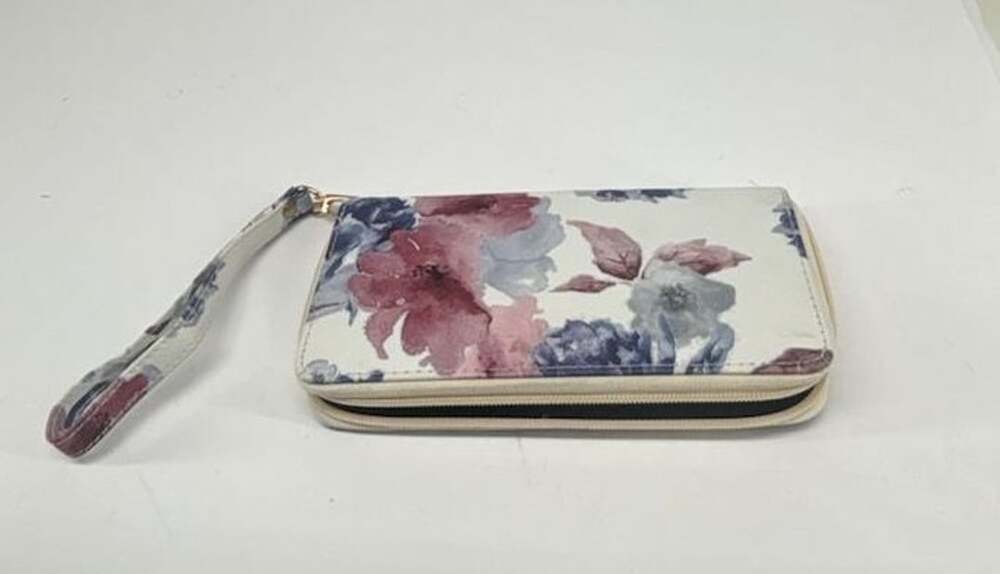 Floral Zip Around Wristlet Wallet